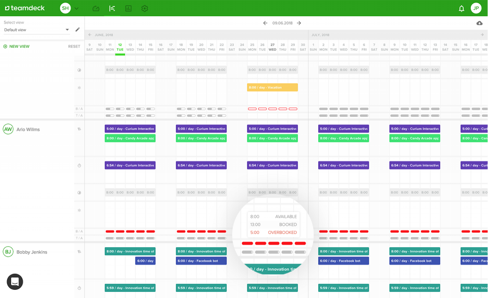 Resource Calendar - Manage Your Whole Team in 1 Tool | Teamdeck.io