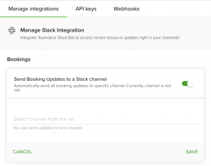 Manage Teamdeck for Slack integration
